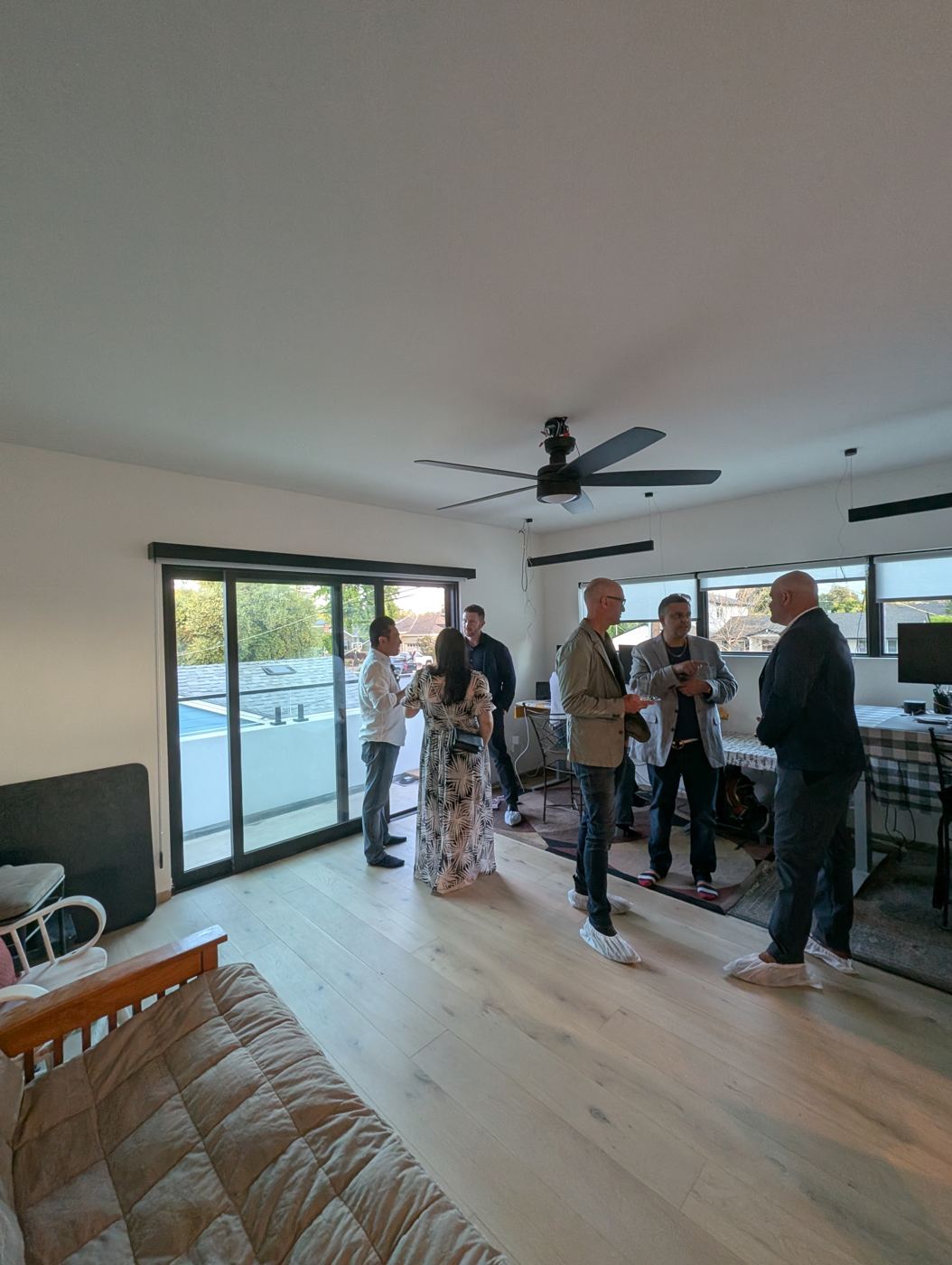 Visitors touring the main living space